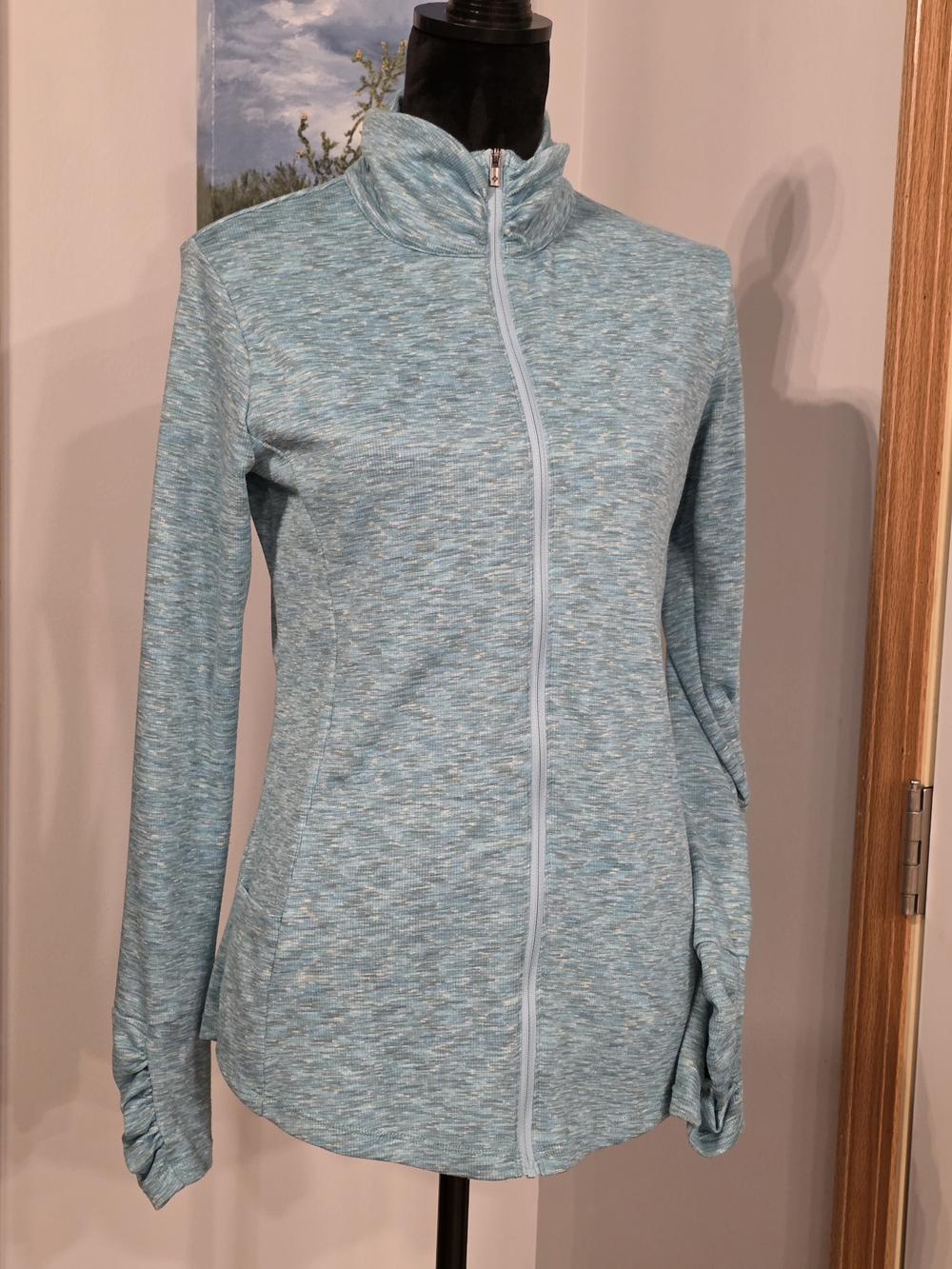 Columbia Women's Outerspaced Full Zip Hoodie, Blue Heathered- Size Large